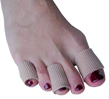 OR8 Wellness Toe Tube Cushions. 5 Size Sleeves to be Cut to Fit. Soft Gel & Fabric Pad Protectors for Corns, Blisters, Calluses, Anti Friction for Toes and Fingers.