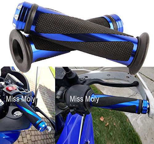 Manopole moto, Universale 7/8 Alluminio Motociclo Manopole (Blu)