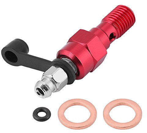 pour adaptateur raccord banjo de frein moto EBTOOLS Vis de purge de moto M10x1.0mm, boulon de Banjo de mamelon de vis de purge d'étrier de maître-cylindre de frein en aluminium universel + bouchon an