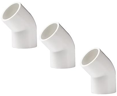 BOZONLI PVC Rohr und Rohrverbinder Winkel 45 ° Kniestück für Wasserrohre, Außendurchmesser 40 mm, 3 Pcs