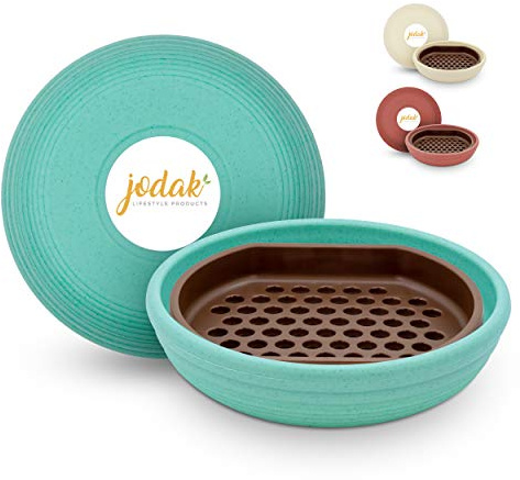 JoDaK Insektentränke, Bienentränke (smaragdgrün) Ø 14 cm | Kunststoff, EasyClean-Funktion, stehend, winterfest, frostsicher und wetterfest, bruchsicher, für Bienen und Schmetterlinge