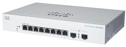 Cisco Business CBS220-8FP-E-2G Smart Switch | 8 GE-Ports | Full PoE | 2x1G SFP | 3 Jahre eingeschränkte Hardwaregarantie (CBS220-8FP-E-2G-EU)