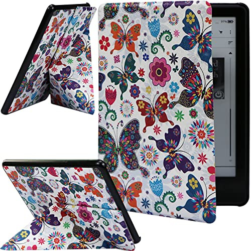 ZhaoCo Custodia per 6,8'' Kindle Paperwhite 11ª Generazione 2021 e Kindle Paperwhite Signature Edition E-Reader Auto Sveglia/Sonno, Visualizzazione Verticale e Orizzontale - Farfalla