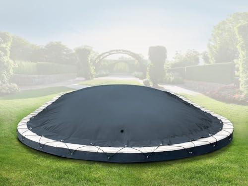 ANKO PLANEN Cubierta de Piscina Hinchable Ovalada – Lona de Cobertura Premium para Piscina – solución Ideal para el Invierno AirDeluxe (6,00m x 3,00m, Antracita)