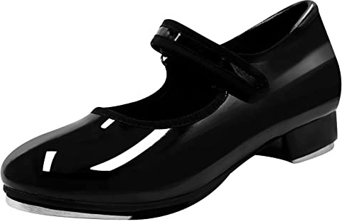 s.lemon Black Patent Leather Merry Jane Tap Shoe for Toddlers Beginner 34