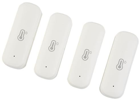 pour Tuya Lot de 4 thermomètres hygromètres WiFi pour intérieur ou extérieur - Sans fil Contrôle de la température et de l'humidité avec alerte d'application à distance