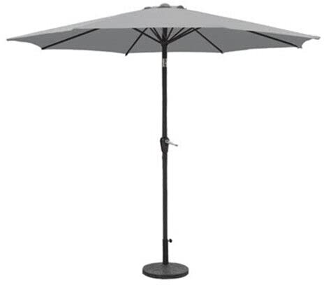 Vivo Technologies 2.7M Garden Parasol Sun Shading Umbrella with Tilt & Crank Mechanism UV Waterproof Patio Parasol Sun Shade Protection for Outdoor, Garden and Patio Grey