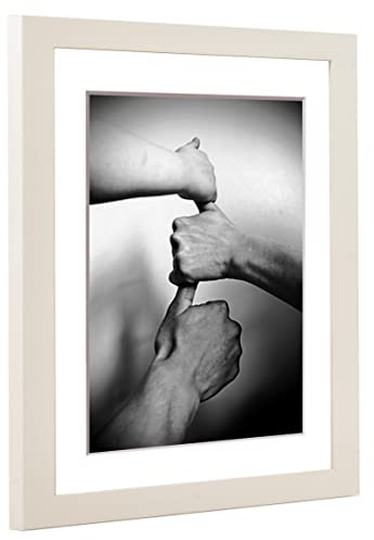 Cornice portafoto Alice con passepartout e vetro acrilico, colore bianco, cornice in 60 x 90 cm, dimensioni immagine 50 x 75 cm