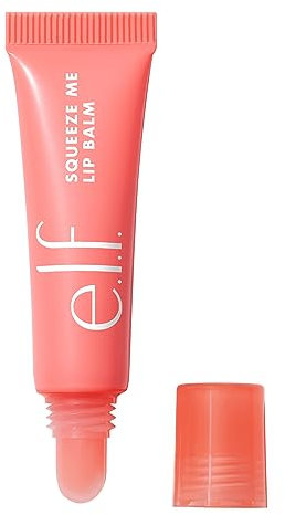 e.l.f. Squeeze Me Lip Balm, Moisturising Lip Balm For A Sheer Tint Of Colour, Infused With Hyaluronic Acid, Vegan & Cruelty-free, Strawberry