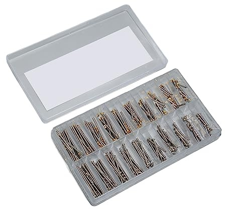 FOLOSAFENAR Watch Connecting Screw Tube, Stainless Steel Gold Silver Repair Tool 200pcs Watch Strap Screw Link Pin High Hardness for Watchmaker