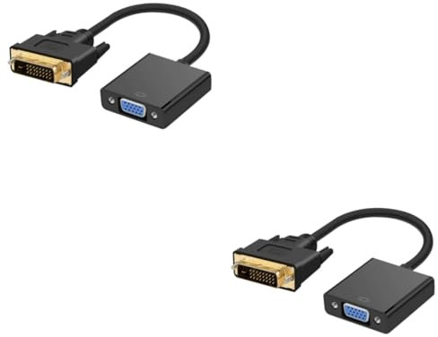 Gadpiparty 2pcs Dvi Male to Vga Female Converter Adapter Dvi-d to Vga Adapter Cable for Tv Computer Laptop Video Signal Converter for Display