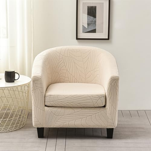 Morbuy Wasserdicht Sesselbezug Stretch mit Armlehne, 2er Set Sessel Überzug Universal Sesselhussen Stretch Weich Sesselüberzug Elastisch Hussen für Clubsessel (Beige)