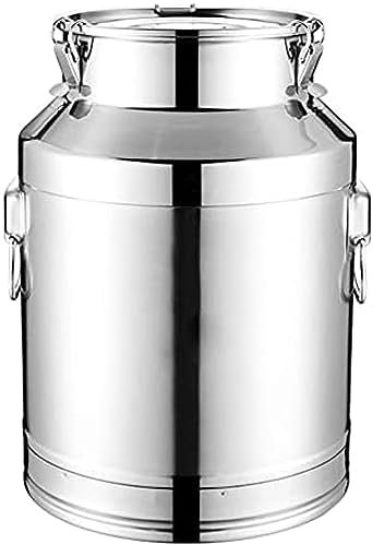 Jarra de Leche de Transporte de Acero Inoxidable 201, barriles, Cubo de Vino Sellado, Olla de Leche, Jarra de Mano, Botella con Hebilla de Cierre, (100L) UE