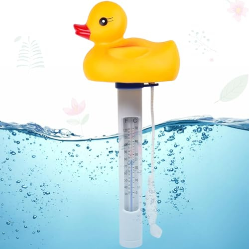 Poolthermometer Schwimmend, Solar-Digitales Wasserthermometer, Wasserdicht | Poolthermometer mit Seil, Temperaturanzeige, Langlebig für Pool und Teich, Schwimmendes Teichthermometer, Wasser Temperatur