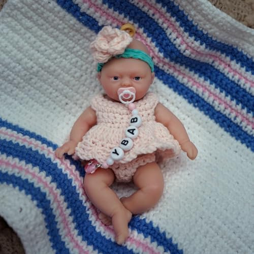 MYREBABY 4.5 Inch Mini Baby Doll Silicone Baby Girl Leah Tiny Silicone Baby Dolls Realistic Baby Dolls Newborn Full Body Stress Relief