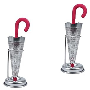 Amosfun 2pcs Tea Leaf Infuser Fine Sieve Stainless Steel Tea Strainer Design Random Color