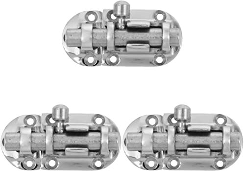 WOONEKY 3 Pezzi Serratura Per Porta Barca Serratura Scorrevole Bullone Di Sicurezza Hardware Perforazione Per Porte Armadi