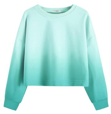 Arshiner-Sudadera Tie Dye para niñas, Jersey, Camiseta, Camisetas de Manga Larga, Camisetas Informales de algodón, Ropa para niños, Verde Menta 150