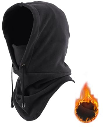 SEFIRST Balaclava Gesichtsmaske, Sturmhaube Winddichte Skimaske, Winter Vollgesichtsmaske für Herren und Damen, Motorrad- und Fahrrad Maske, Warme Sturmhaube für Outdoor Sports, Einheitsgröße, Schwarz