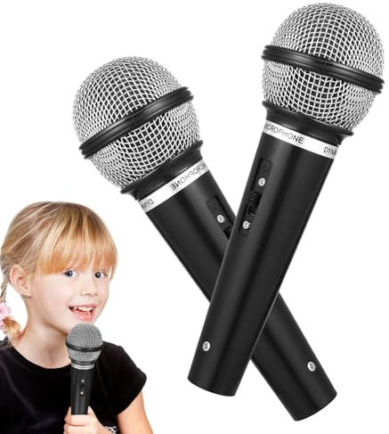 2 Pcs Toy Microphone, Kids Microphone, Microphone for Kids Performance for Birthday Party Supplies Favors Performance Singing Role Playing Dancing Stage Props
