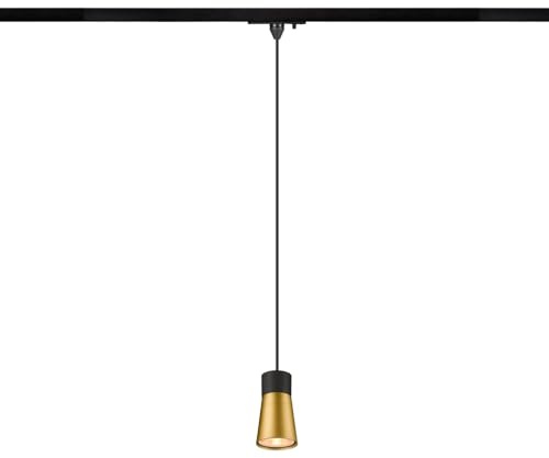 SLV PURI 2.0 Cone, 1~ Pendelleuchte, GU10, Pendellänge 200 cm, 1x max. 6 W, schwarz/gold
