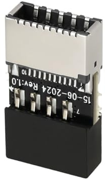 VGOL Adaptateur 9 Broches pour Carte Mère de Châssis USB 2.0 USB 2.0 9 Broches Mâle vers USB 3.1 Type E Key-A Femelle Prise du Panneau Avant Compatible avec Windows Les Systèmes