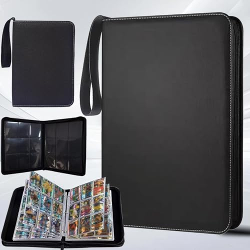 Raccoglitore Carte 900,Raccoglitore Carte Magic 7 * 9.2cm,18 Tasche 50 Pagine,Trasparente Impermeabile,Adatto per Gioco e Poker（Nero）