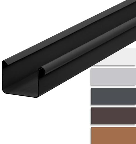 INEFA Gutter Box Gutter Plastic 200 cm NW 68 Anthracite Gutter Accessories, rain Gutter PVC, Easy Installation, Made in Germany