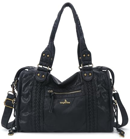 Angel Kiss Hobo Bags For Women Vegan Leather Hobo Satchel Handbags Large Tote Purses Shoulder Bag
