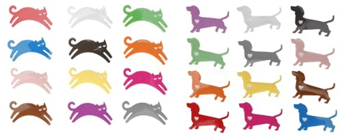 ANKROYU Wine Glass Stickers Silicone Wine Cup Markers Drinking Glass Labels Glass Identifier for Party Activities Various Events Red Wine Glass Common Glass Lip 24pcs Cat Dog Animal Shapes