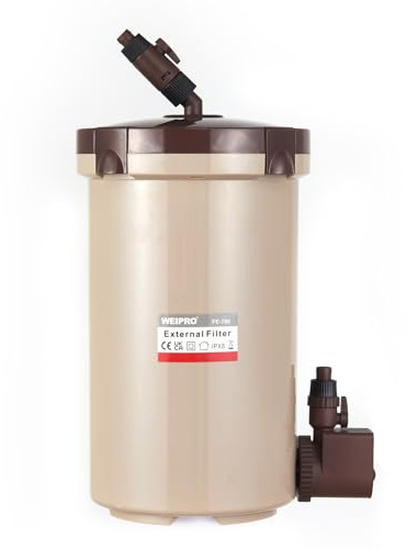 Weipro External Fish Tank Filter with 4-Stage Biochemical Sponge Filtration, 10W Adjustable Water Flow Aquarium Canister Filter Ultra-Quiet Pump for 15~60 Gallon Fish Tank, FE-700(700L/H)