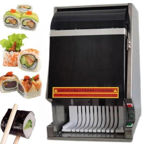 Máquina eléctrica de sushi – Cortador de sushi multifuncional con hoja de acero inoxidable extraíble para un fácil uso en cocinas profesionales y barras de aperitivos