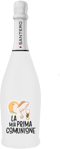 BRANDGIFT.IT Bottiglia Personalizzata Prima Comunione Santero 958 Spumante Extra Dry Perlage Persistente Aromaticità Floreale Bottiglie Personalizzate Comunione Bambino Bambina Per Brindisi Originali