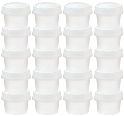 YOYEAH 20 Stück kleine Dosen mit Deckel, Plastik Gefrierdosen klein, Wiederverwendbare Mini Dosen mit Deckel für Snacks, mikrowellen- & gefriergeeignet (160ml, 5oz)