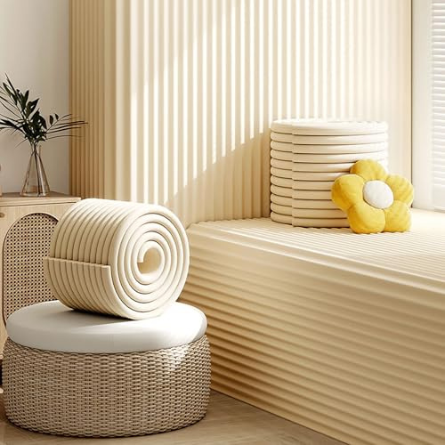 Kit DIY de Panneaux muraux 2M (6.56FT) - Créez Votre Propre tête de lit adhésive, Panneaux rembourrés 3D Anti-Choc et insonorisants, Installation Facile sans Outils (Size:20CM*1CM,Color:Light Gray)