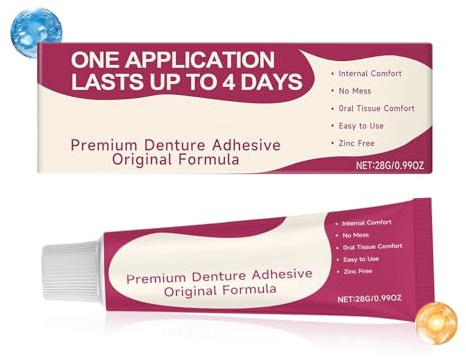Tyinerc Colla per Dentino, tenuta lunga e sicura, tenuta morbida ed ermetica,colla ad alta adesione per portatori di dentino - per adulti, donne, uomini, nonna, famiglia, amici