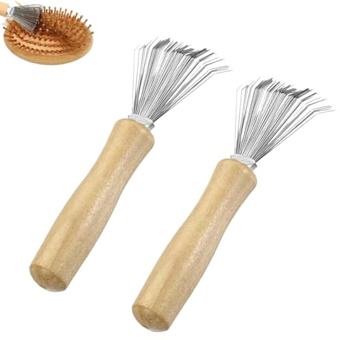 2 Stück Bürstenreiniger Haarbürsten Reiniger Set Mit Rechendesign zum Entfernen von Haaren, Staub und Fusseln für Haarbürsten, Kämme,Teppiche und Badematten