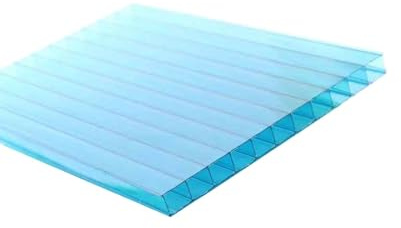 YCOVSFP Paneles De Policarbonato Doble Pared For Invernadero (24 Piezas, Transparentes Y Reforzados) - Apto For Invernaderos Exterior(Light Blue,100X50cm-8mm)