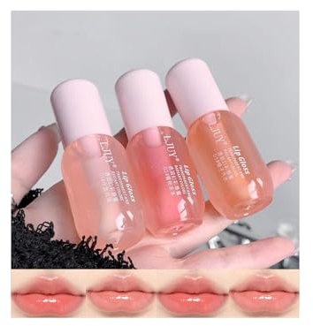 Baorder 3Pcs Clear Lip Gloss Oil Set,Fruity Flavor Moisturizing Lip Balm,Hydrating Lip Oil Glossy and Shiny Lip Primer Lipgloss,Lip Care Makeup for Women and Girls