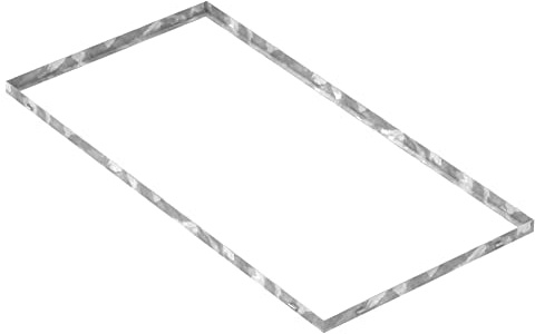 Fenau - Gitterrost-Zarge 600 x 1200 x 33 mm für Rosthöhe von 30 mm, verzinkt – mit Aussparung für Maueranker - Passend für Baunorm-Rost: Fenau 590 x 1190 x 30 mm