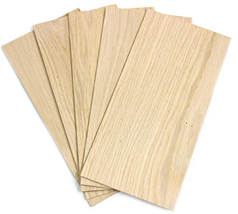 wodewa Juego de chapa de madera Roble 2mm de espesor 30 x 14cm | 5 unidades Tableros de madera real para artesanía Modelo manualidades marquetería Restauración
