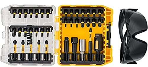 DeWalt DT70733T-QZ - Toughcase: Juego de 38 piezas para taladro - Puntas de atornillador FLEXTORQ - Gafas de seguridad