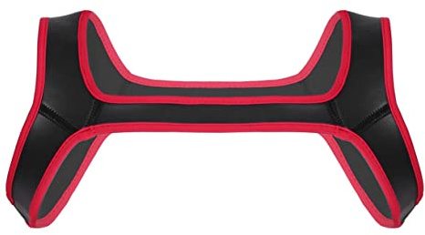 MSemis Homme Corps de Poitrine Neoprène Harnais Épaule Sports Muscle Corps Fitness Maillot de Corps Élastique Lingerie Ouverte Costume Club M-XL Rouge L