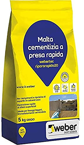 webertec ripararapido20 Malta a presa rapida per il ripristino del cls, grigia, 5 kg