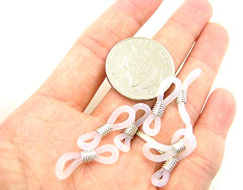 20pcs of White Eye Glasses Spectacle Chain Strap Holders Rubber Loop Ends Approx 22mm