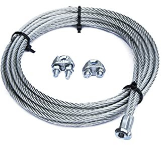 Masidef: Member of the Würth Group Kit per porte basculanti fune diametro 4 mm. con gancio a T + 2 morsetti, Grigio