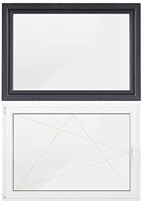 Bastion Fenster Kellerfenster 1 Flügel Dreh-Kipp 2-fach Verglasung RC2 BA außen anthrazit/innen weiß 70 mm Profil (800x500 mm Links)
