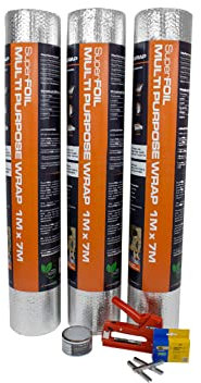 SuperFOIL Kit di Isolamento per Capanni - Soluzione Fai-Da-Te per Risparmiare Energia - Isolamento Termico Durevole 3-in-1 con Barriera Riflettente e Barriera al Vapore