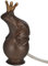 Spetebo Wasserspeier Froschkönig aus Gusseisen Dunkelbraun - 22 x 11 cm - Teichfigur inklusive Wasserpumpe - Garten Brunnen Teich Deko Figur außen