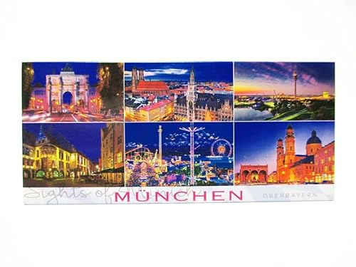 München 6er Highlights Foto Magnet Germany 12 cm Reise Souvenir